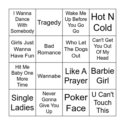 ECSC Musical Bingo Card