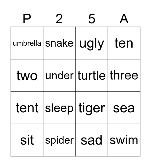 STU Bingo Card