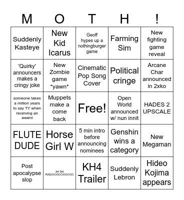 Moth Bingo Card