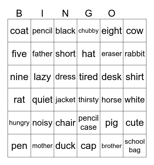 Come To Live 1 Bingo Card