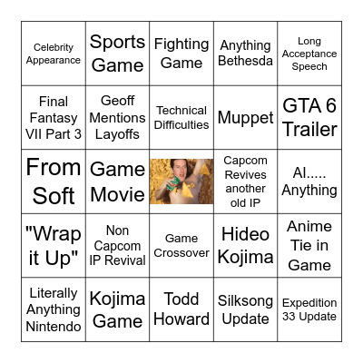 Game Awards 2025 Bingo Card