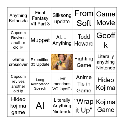 Game Awards 2025 Bingo Card
