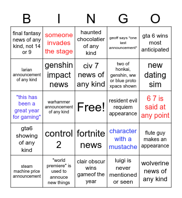 eiph bingo board Bingo Card
