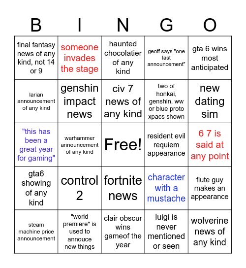 eiph bingo board Bingo Card