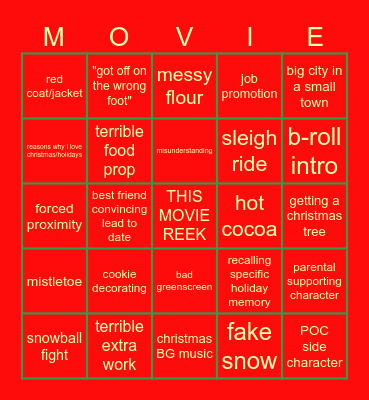 Hallmark Cliche Bingo Card