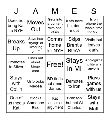 Krazy Kats BINGO Card