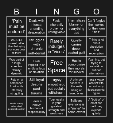 priest of la manchaland kinnie bingo Card