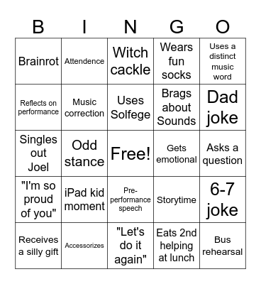 Munce Holiday Bingo Card