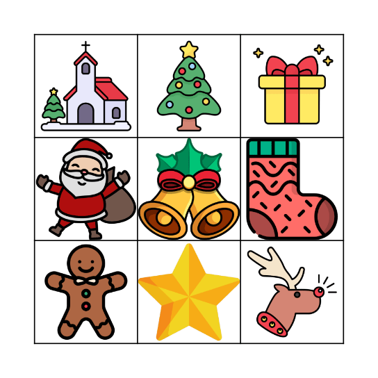 2025 MERRY CHRISTMAS Bingo Card