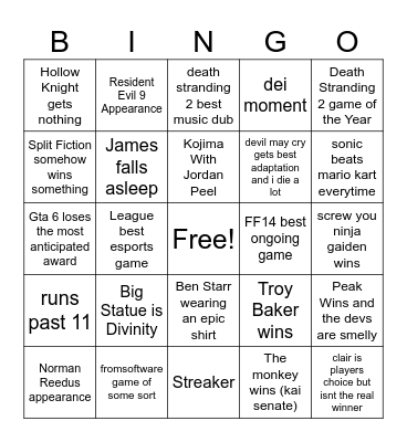 Swag Bingo Card