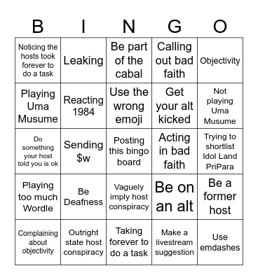 How to get warned in the 2025 /r/anime Awards Bingo Card