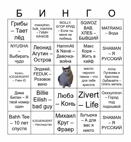С НОВЫМ ГОДОМ!!!!! Bingo Card