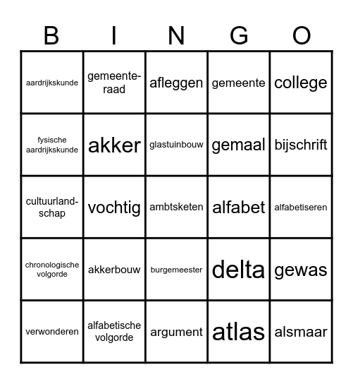 Wetenswaardig Bingo Card