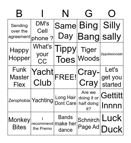 Yact Club Bingo  Bingo Card