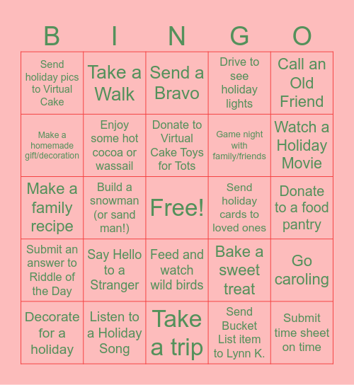 Winter Bingo Round 2 Bingo Card