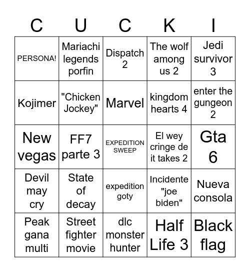 CUQI Bingo Card