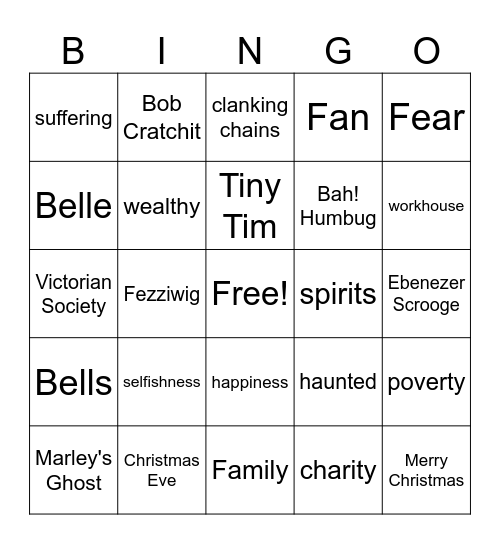A Christmas Carol! Bingo Card