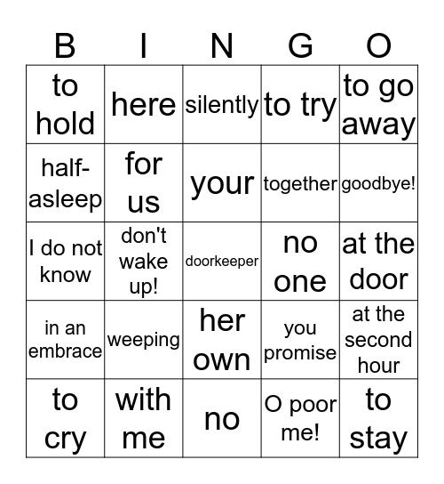 Chapter 9: Vocab Review Bingo Card