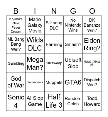 TGA 2025 Bingo Card