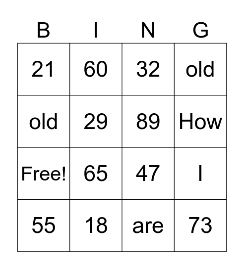 Immerse Bank Bingo Card