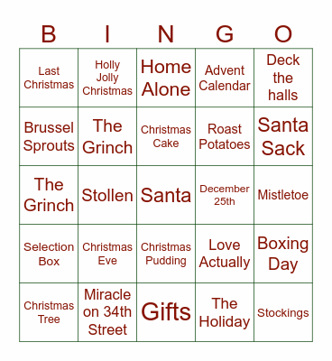 Brandgility Xmas Bingo Card