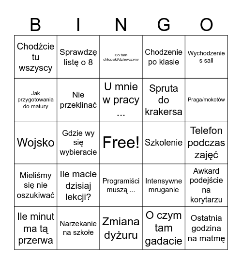 Zdrodo Bingo Card