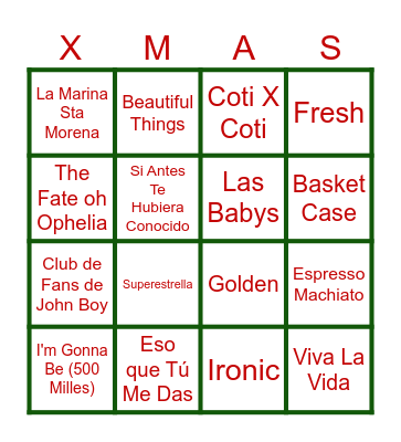 JUJOL FEST Bingo Card