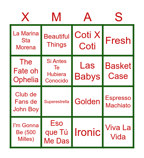 JUJOL FEST Bingo Card