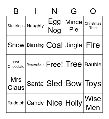Christmas Bingo Card