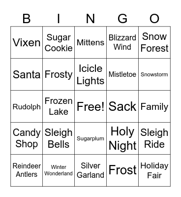 Holiday Bingo 2025 Bingo Card