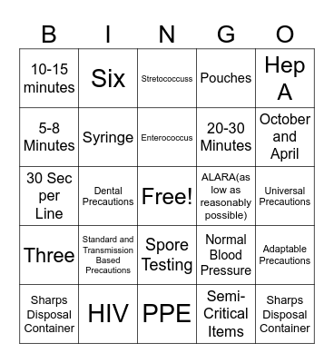 Dental Bing Bingo Card