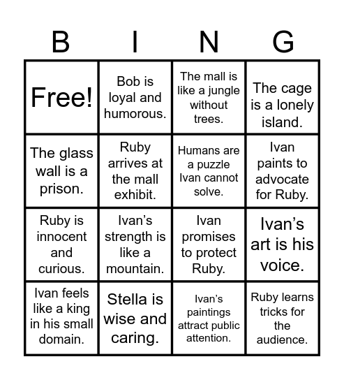 Review Bingo Card