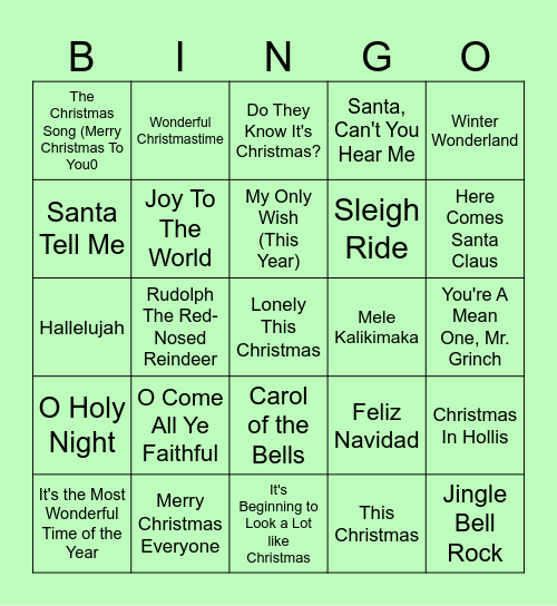 Sheffield Theatres Christmas Bingo Card