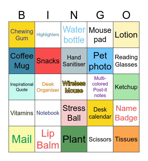 What's on Your Desk? Bingo Card