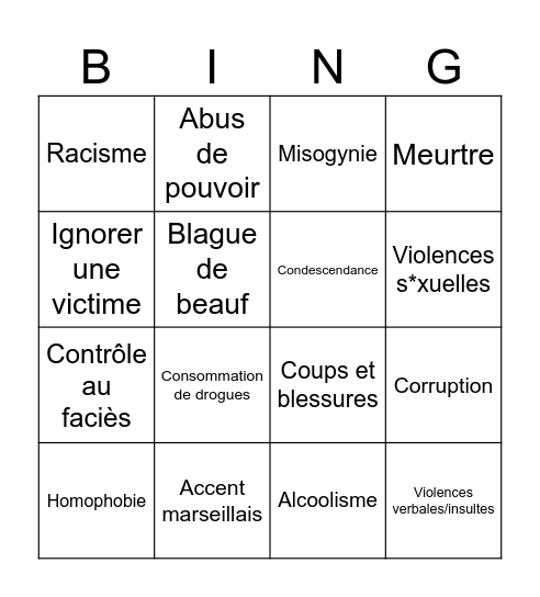 Bingo des fachos Bingo Card