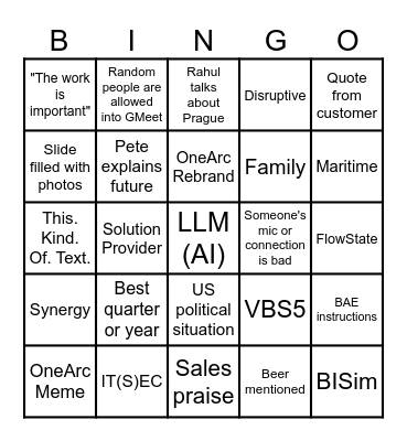 All hands Q4 2025 Bingo Card