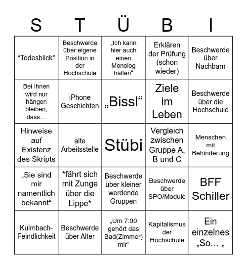 Dass hat er nicht gesagt… (2.0) Bingo Card