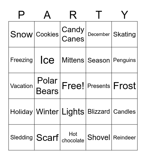 Winter Bingo Card