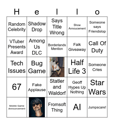 The Game Awards 2025 Bingo Card