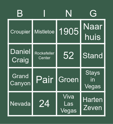 Casino Kerst Bingo Card