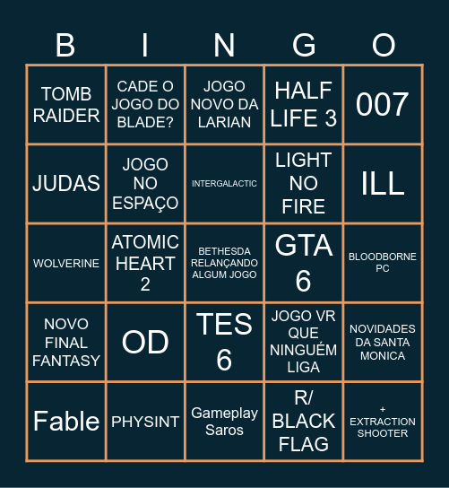 TGA 100% DE ACERTO Bingo Card