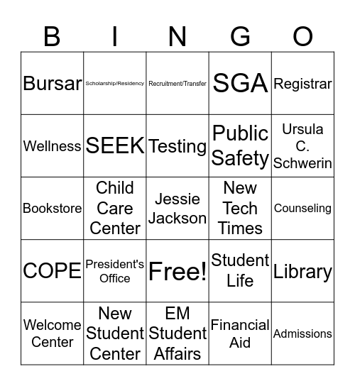 City Tech Bingo Card