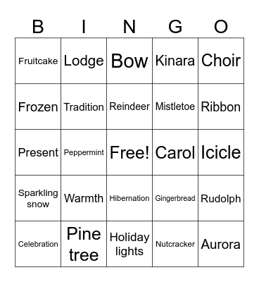 2025 Holiday Bingo Card