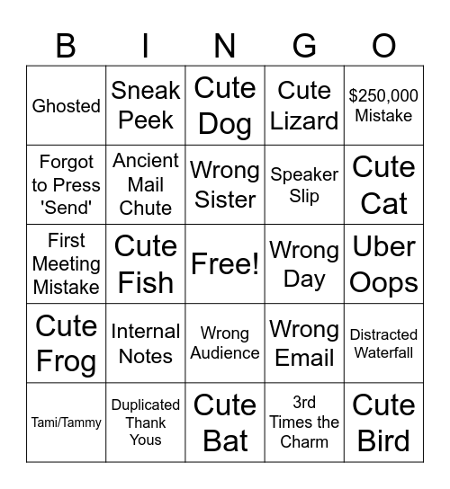 2025 Staff Retreat Bingo Card
