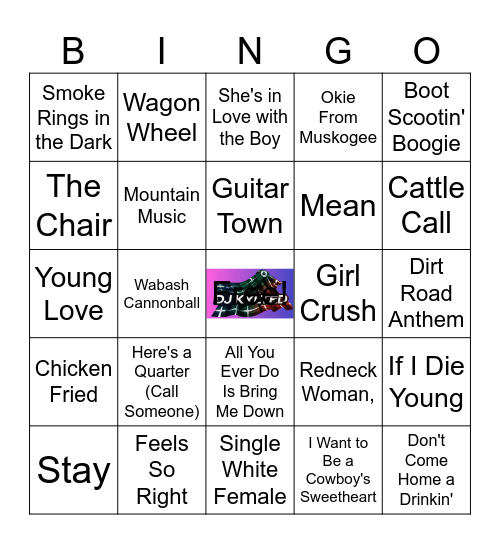 All Time Country Vol 2 Bingo Card