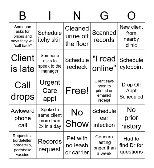 CSR Bingo Card