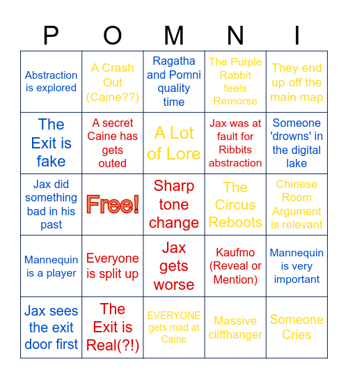 TADC EPISODE 7 THEORIES Bingo Card