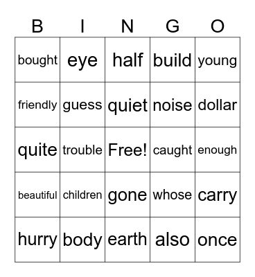 2B Bingo Card
