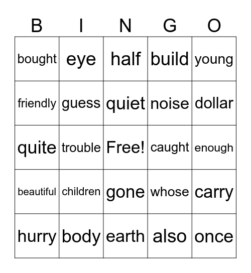 2B Bingo Card