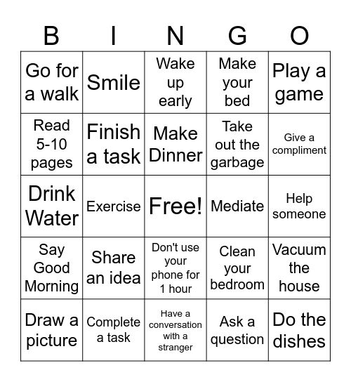 Build skills to be Smart, Strong & Bold Bingo Card